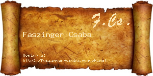 Faszinger Csaba névjegykártya